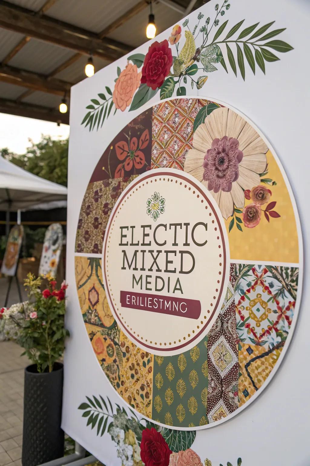 Varied blended media creates a distinctive artistic flair.