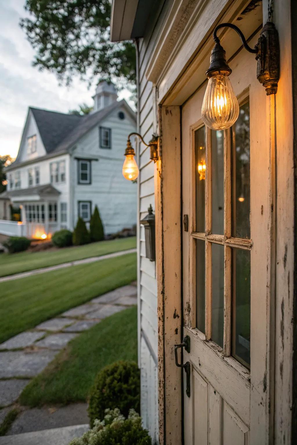 Nostalgic charm is added using vintage bulbs.