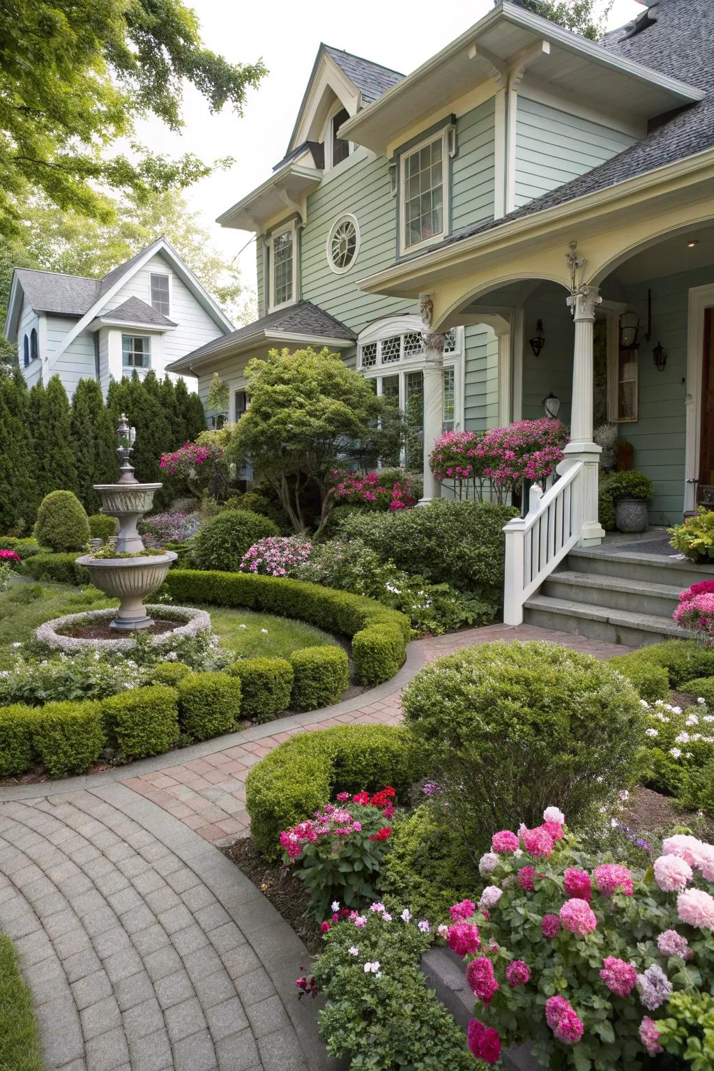 Coordinating hues between your garden and home creates a unified look.