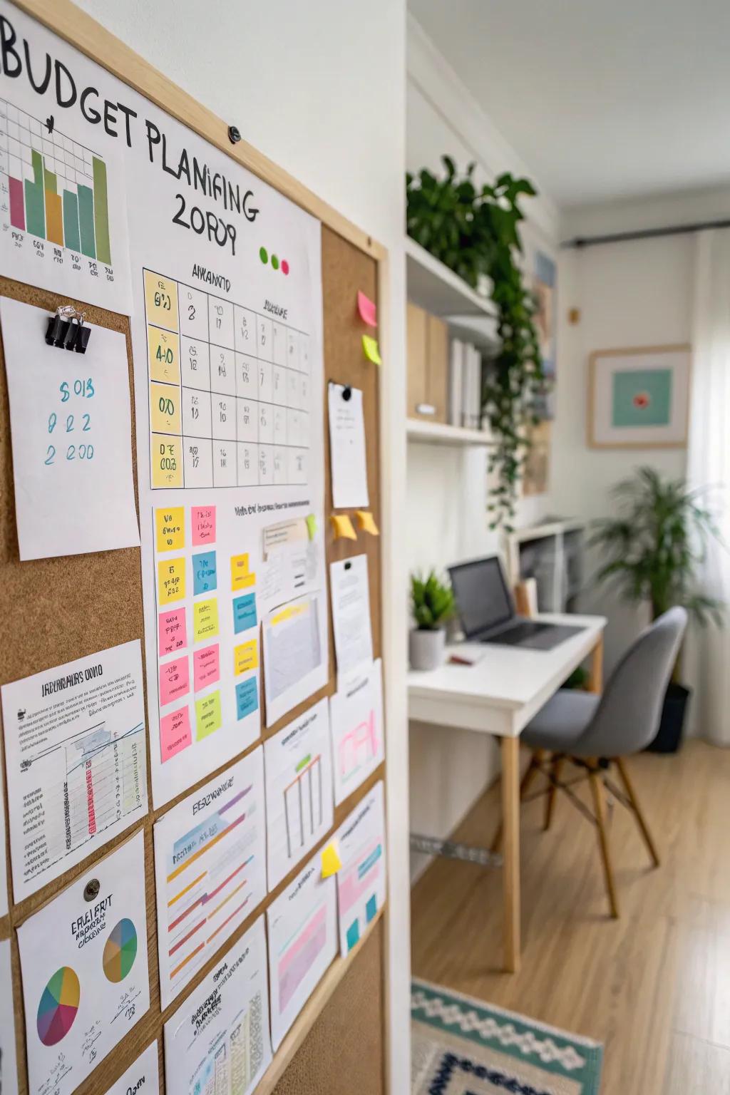 Handle finances effectively using a financial planning board.