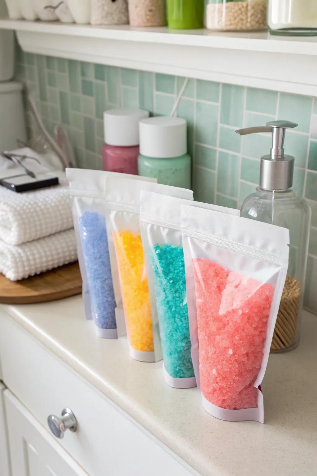 Showcase your magnesium flakes with transparent stand-up pouches
