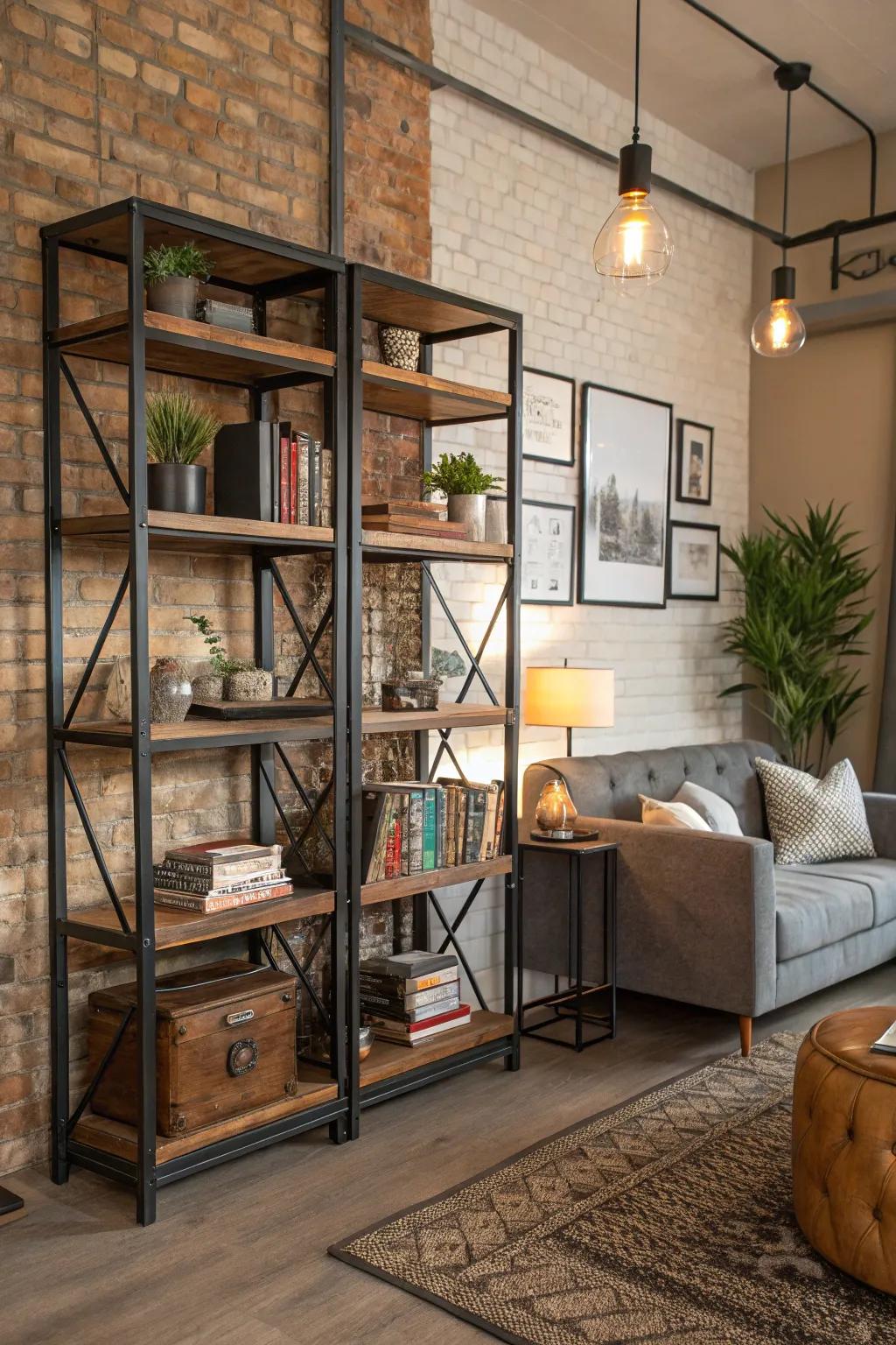 Industrial storage options merge functionality with distinctive style.