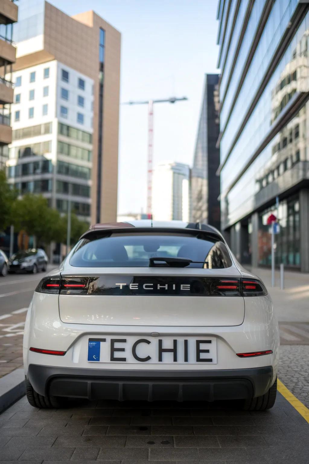 Celebrate modernity through a tech-inspired tag.