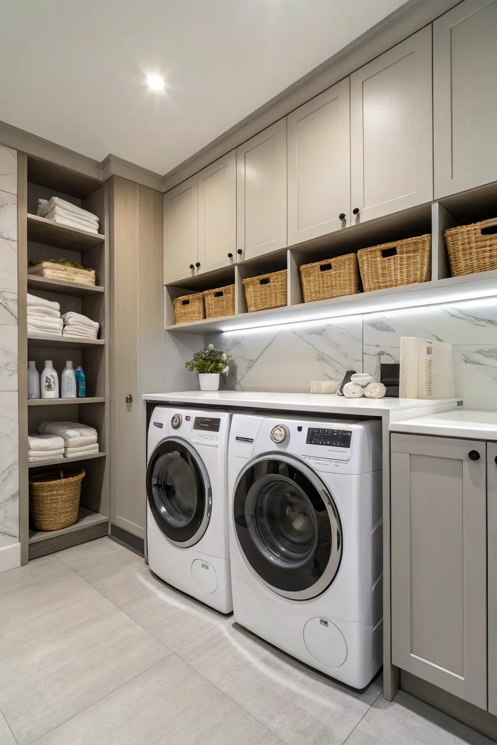 A sound setup introduces an element of entertainment to your laundry routine.