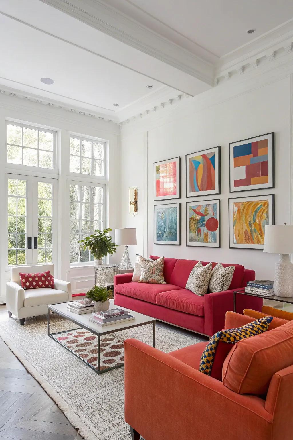 Crisp white for a chic and modern living space.