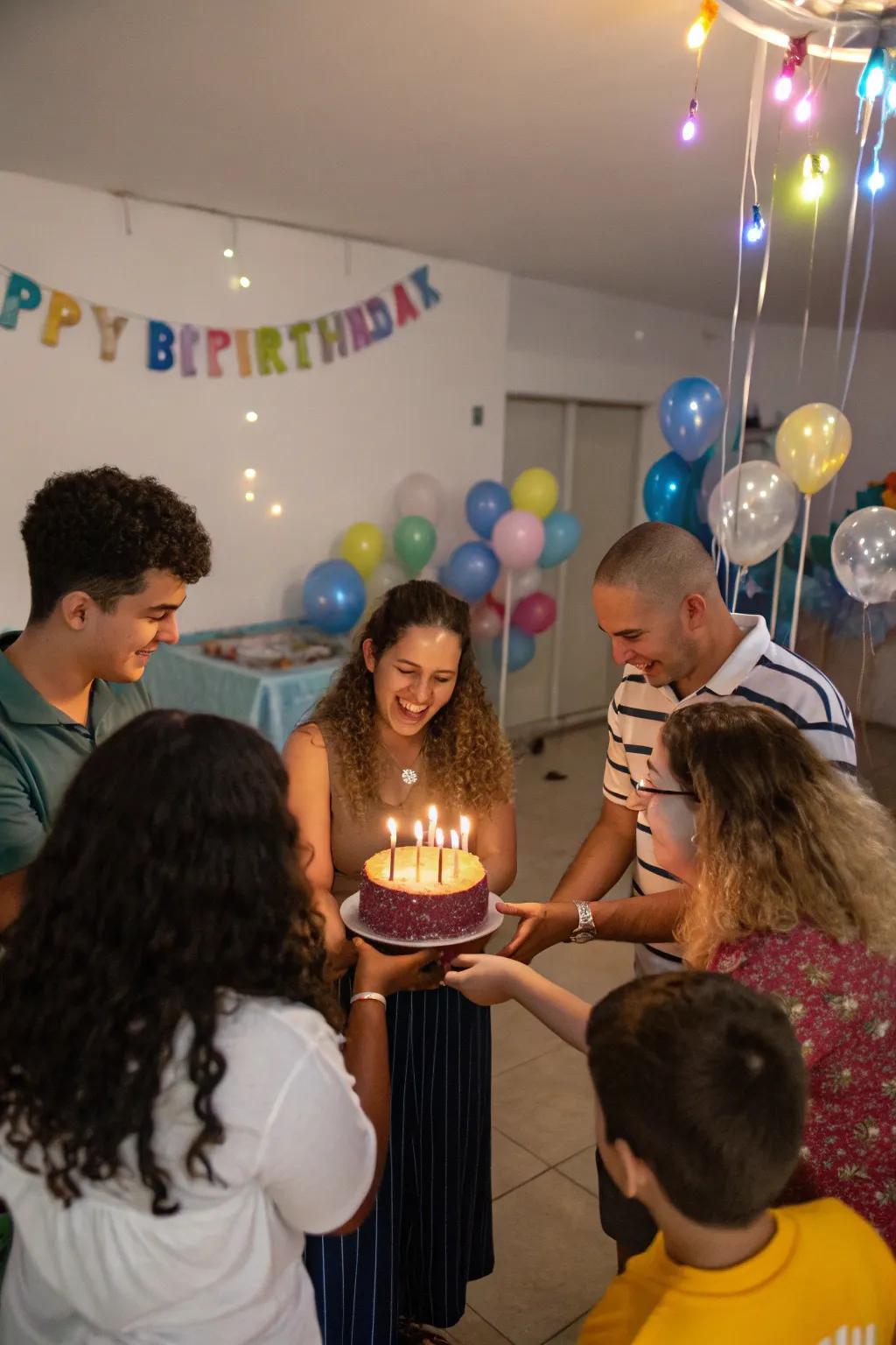 A heartwarming ceremony where guests share their wishes for the birthday celebrant.