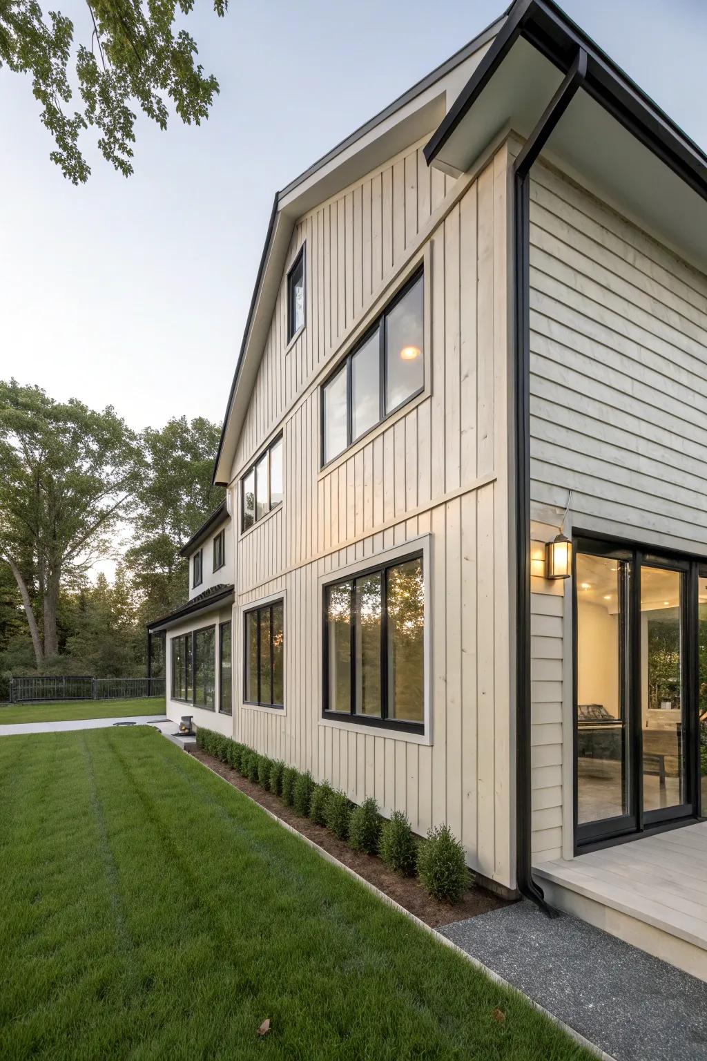 Polished aesthetic through vertical groove and lip cladding
