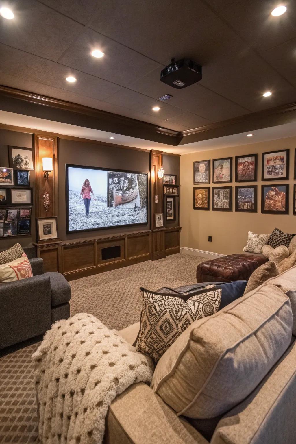 Personalized touches render your movie space unique.