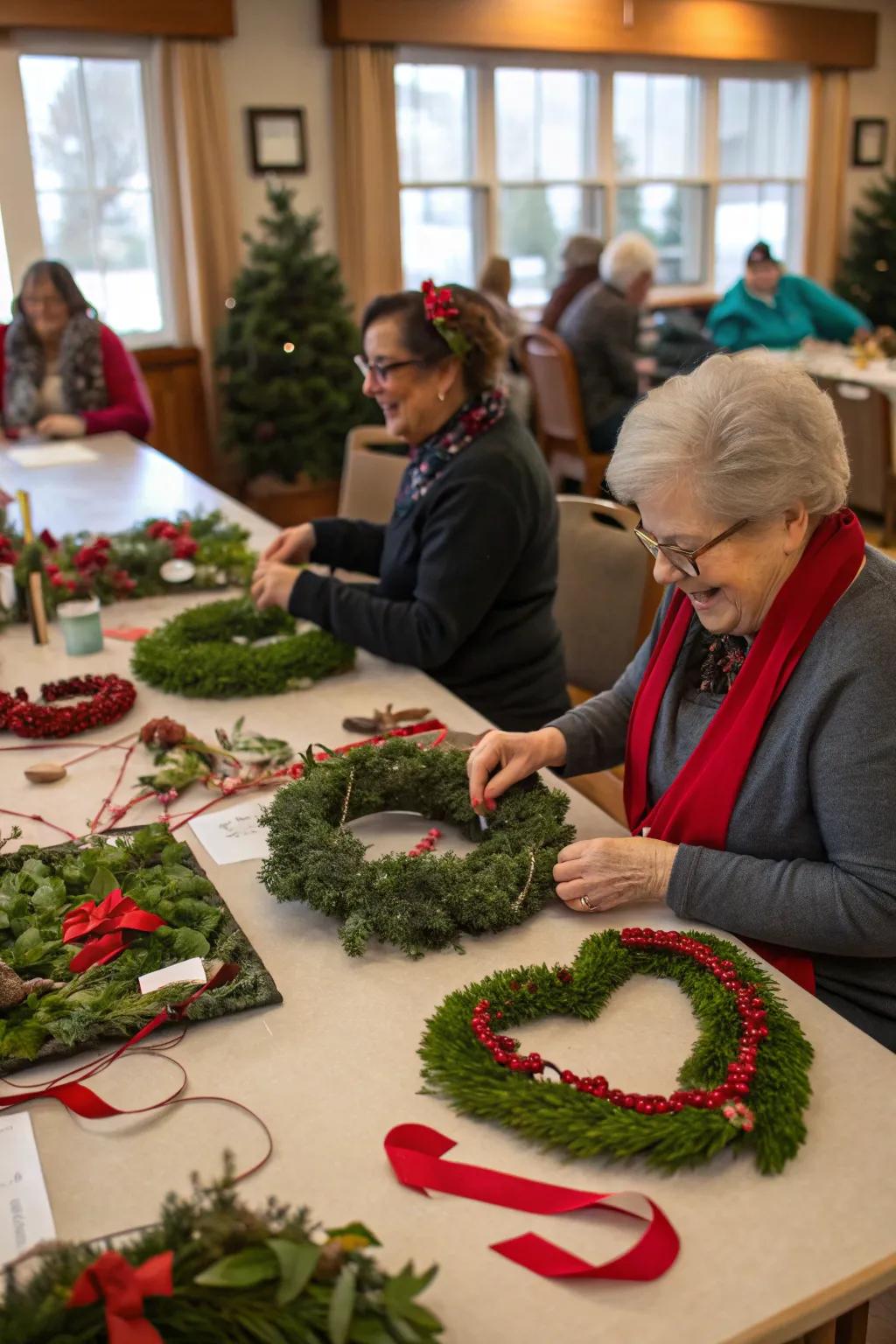 Crafting exquisite affection-shaped ornaments to adorn the space.