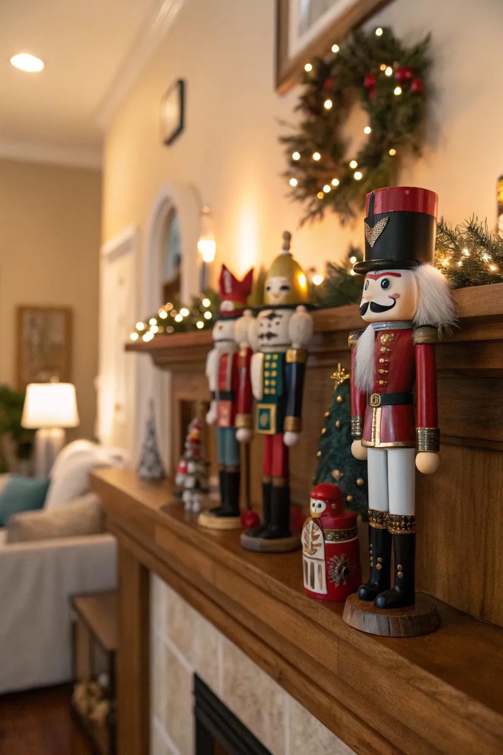 Timber nut soldiers convey spirited tradition to holiday decor.