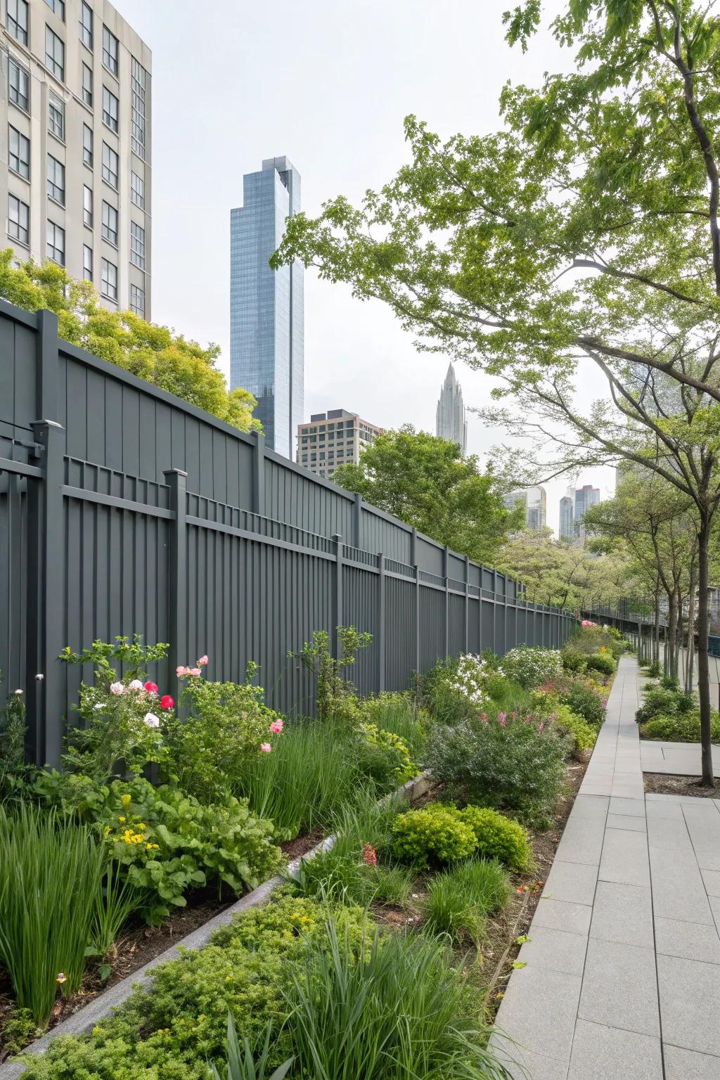 Industrial grays create a modern, urban setting.