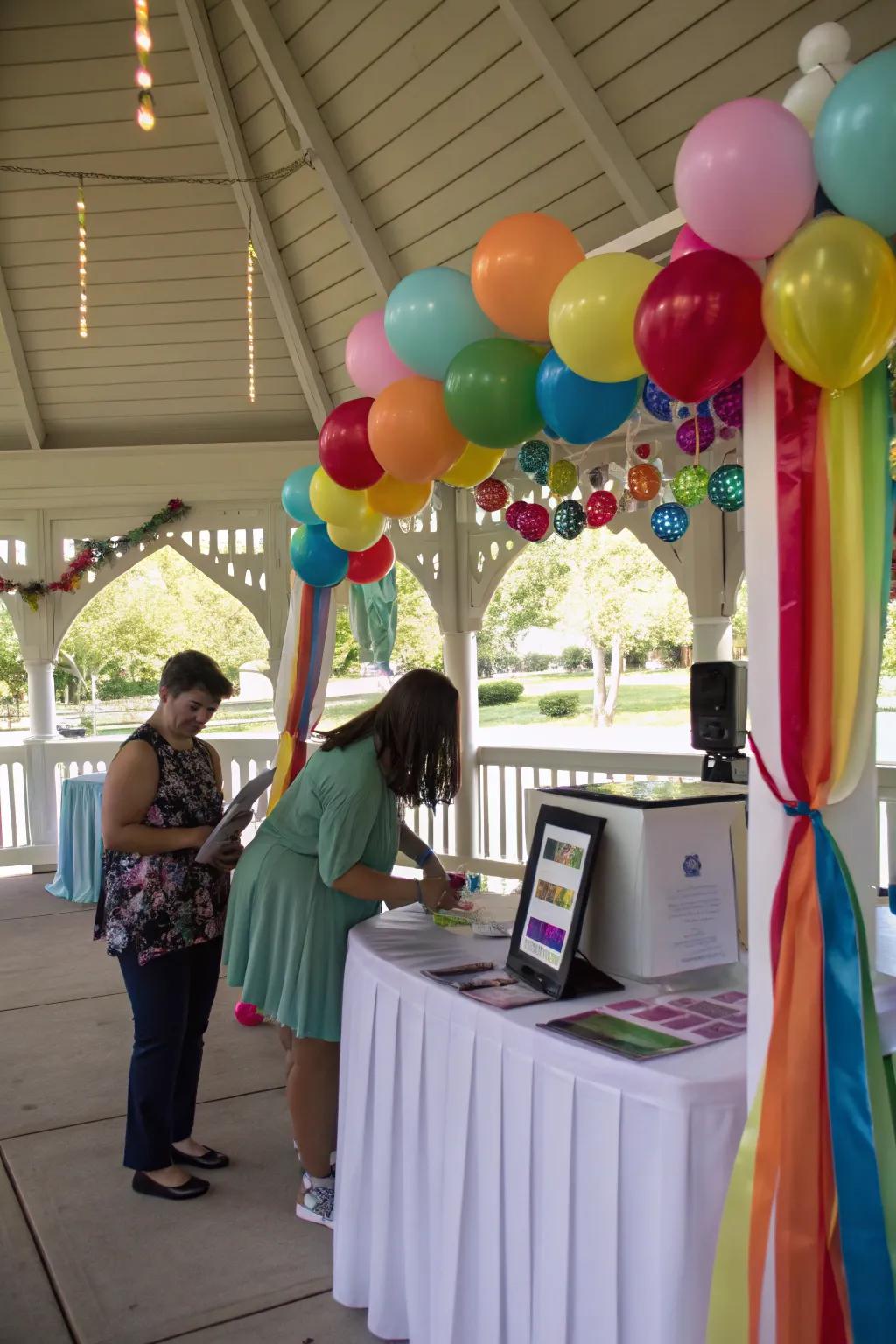 Keepsakes and amusement are provided by interactive design booths.