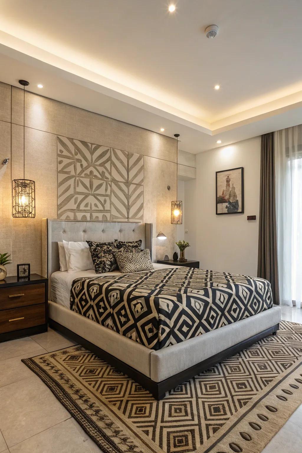 An artistic twist is added by geometric patterns.