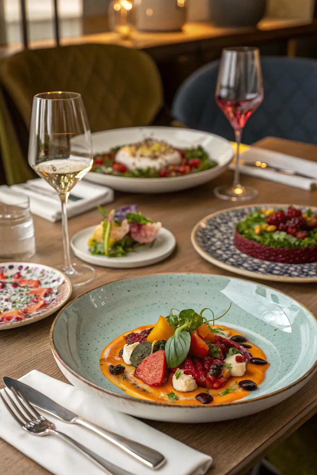 Delight the senses with inventive plating techniques that are visually stunning.