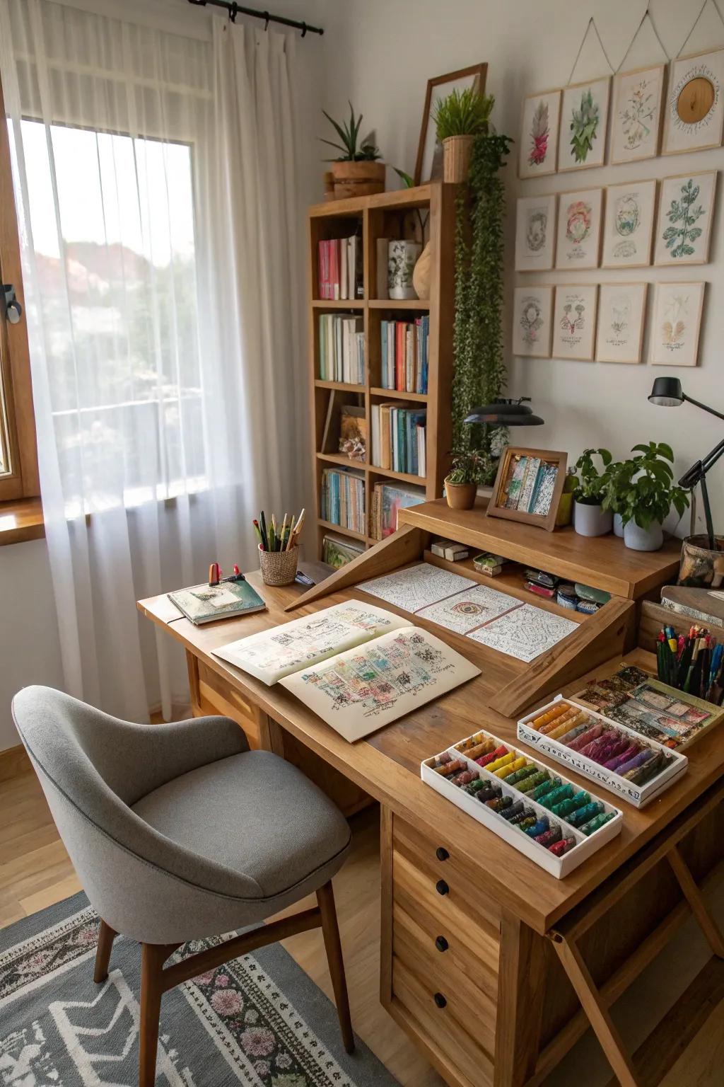 A creative space will keep your ideas organized and flourishing.