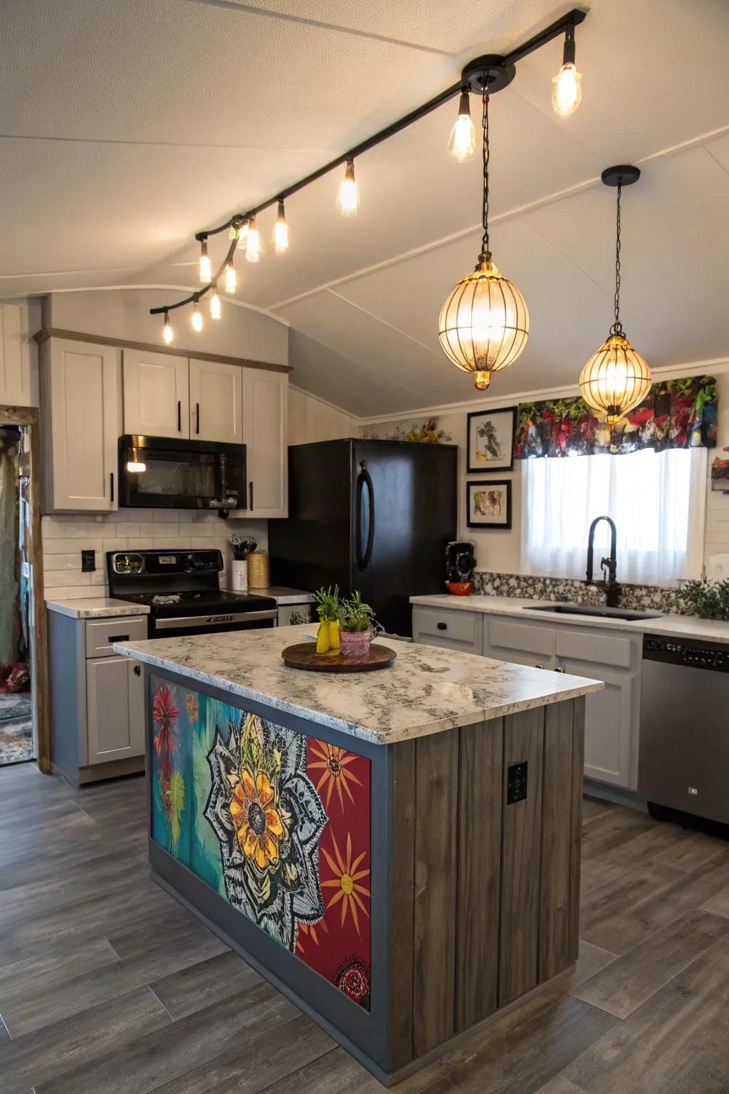Crafting an artistic focal point with unique lighting.