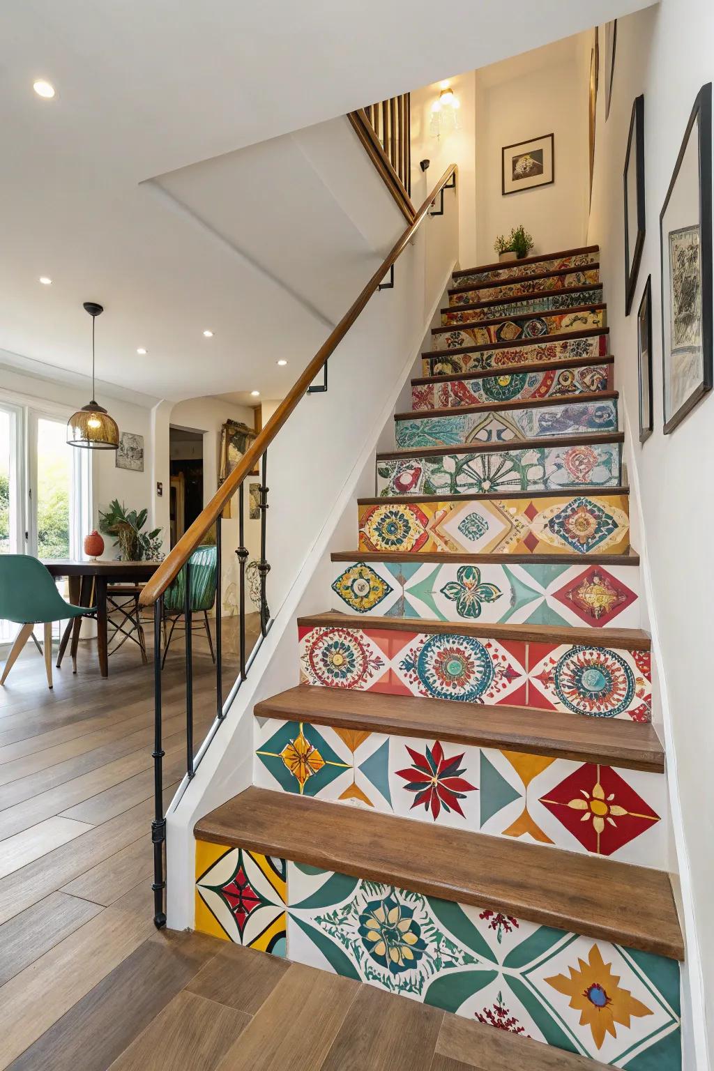 Geometric designs introduce a striking and artistic impression.