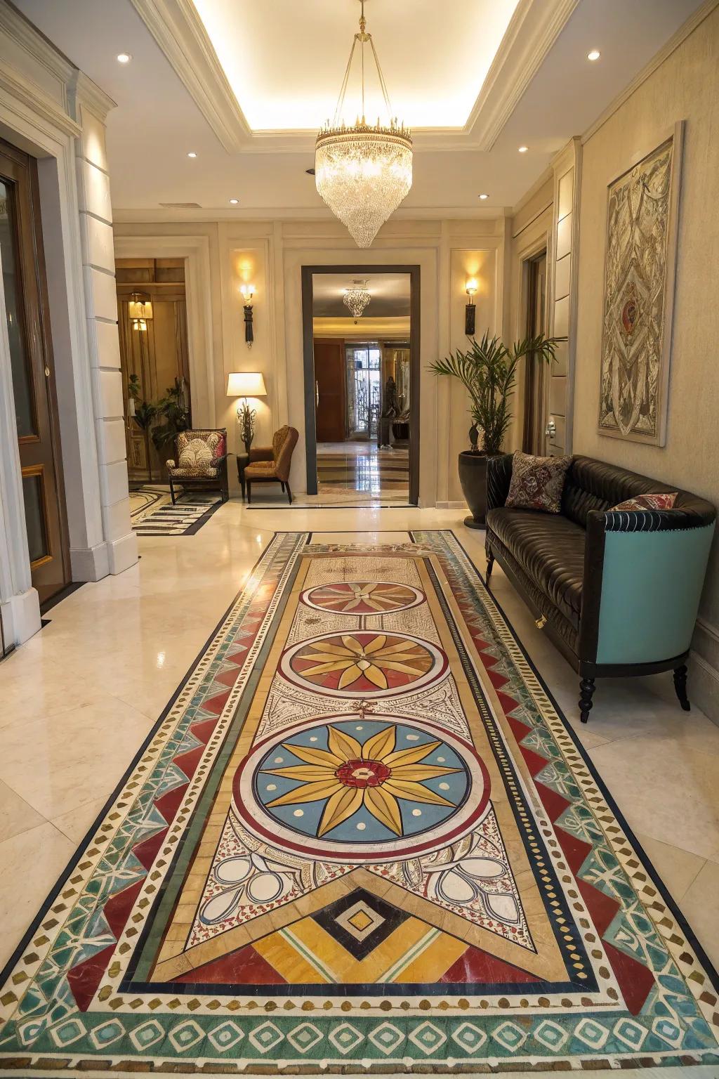 Embrace vintage luxury with Art Deco floor covering designs.