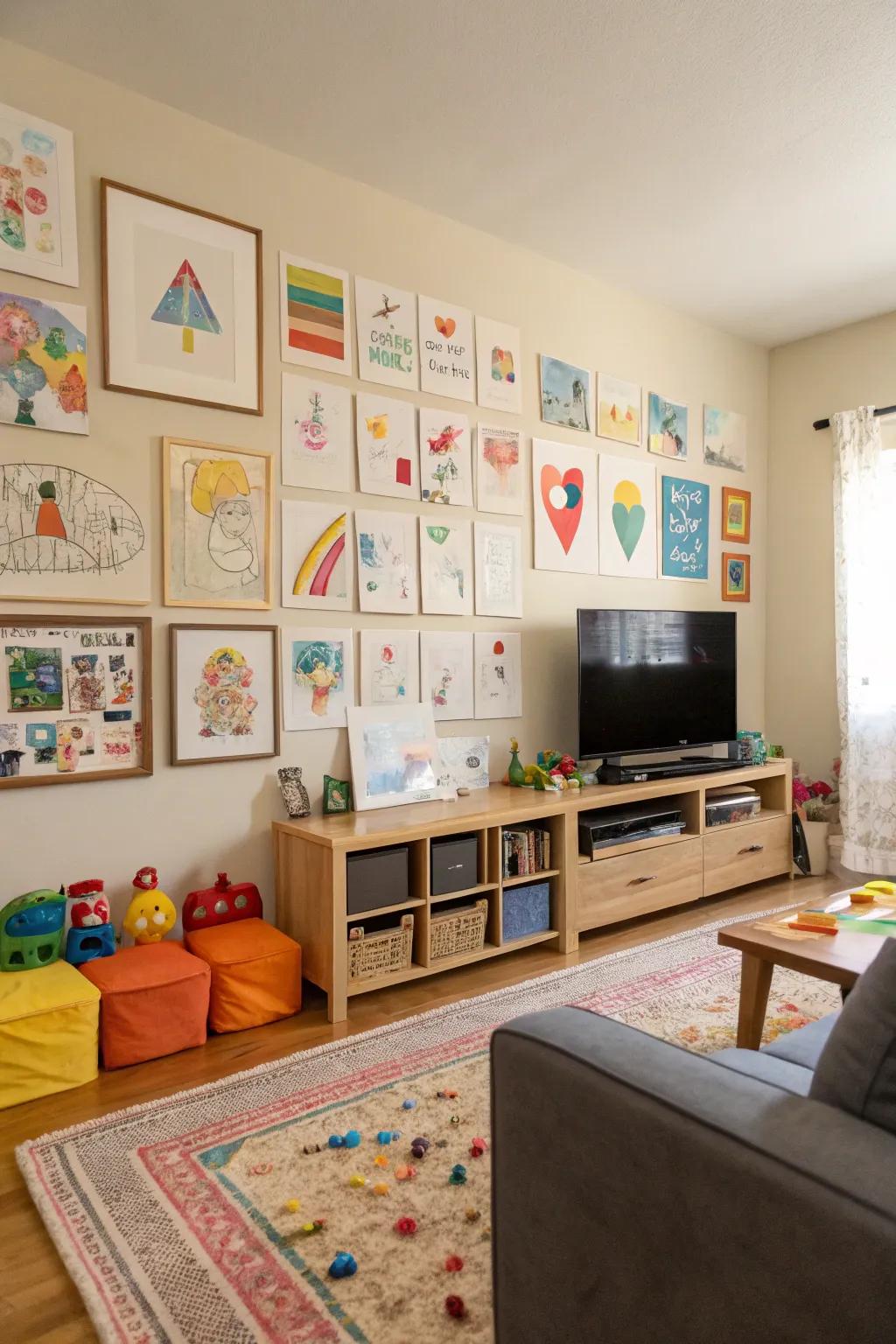 A spectrum art exhibit showcasing the creative expressions of toddlers.