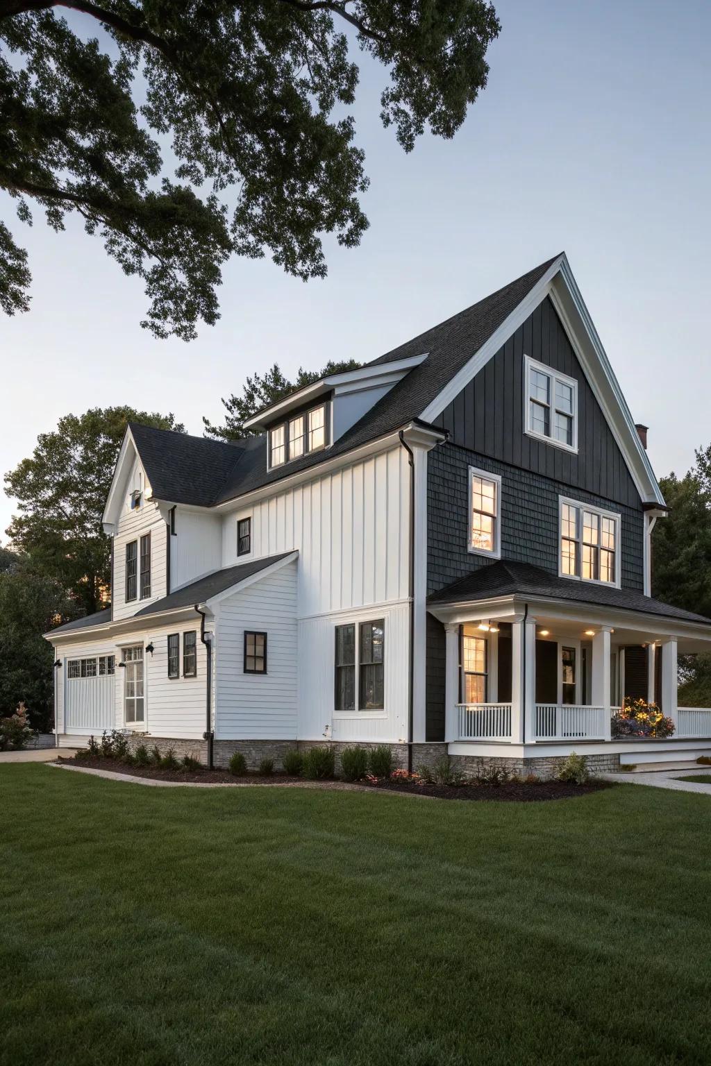 The classic and timeless contrast of black and white.