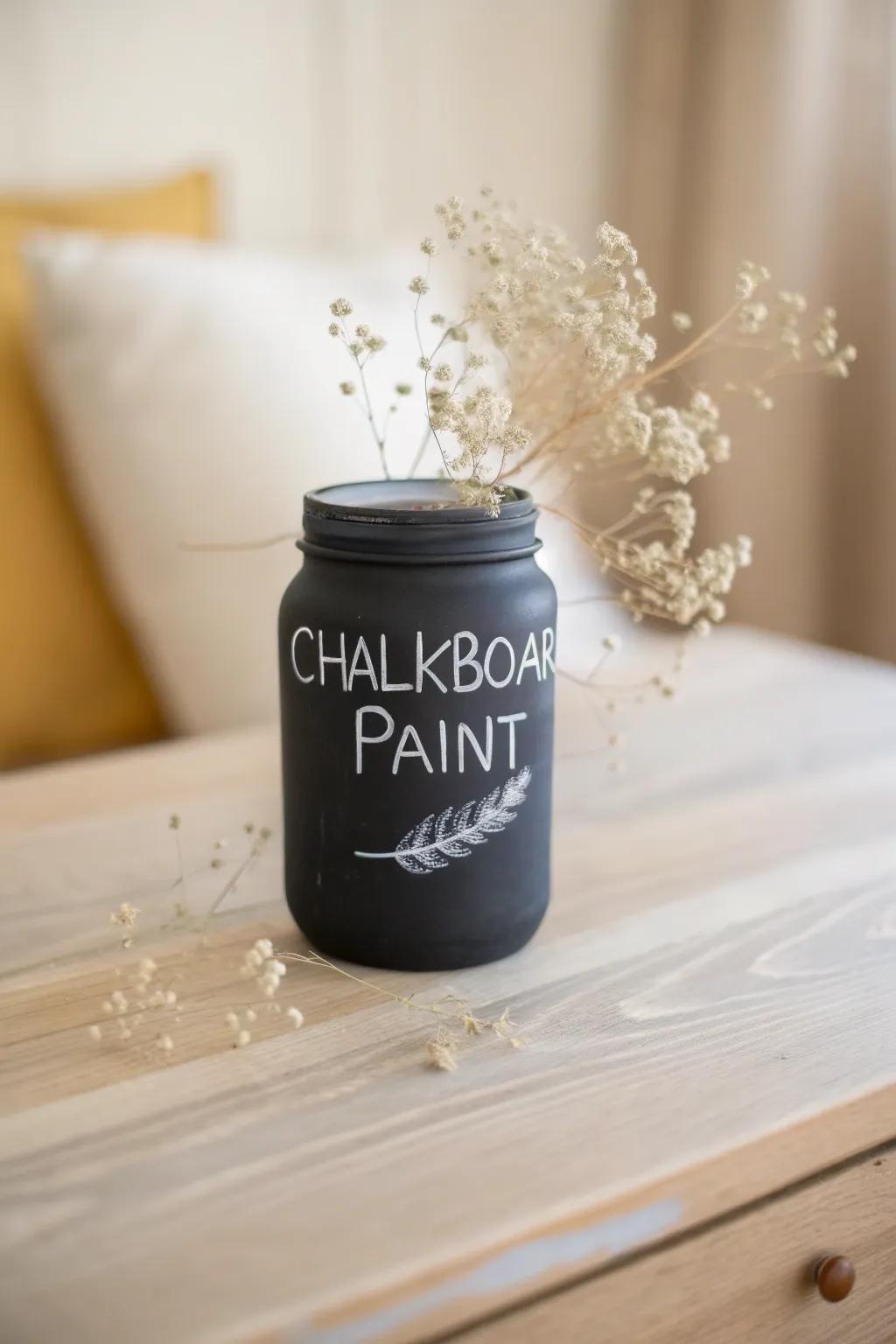 Transform your Valentine's Day gift with a personalized touch using a chic chalkboard message jar.