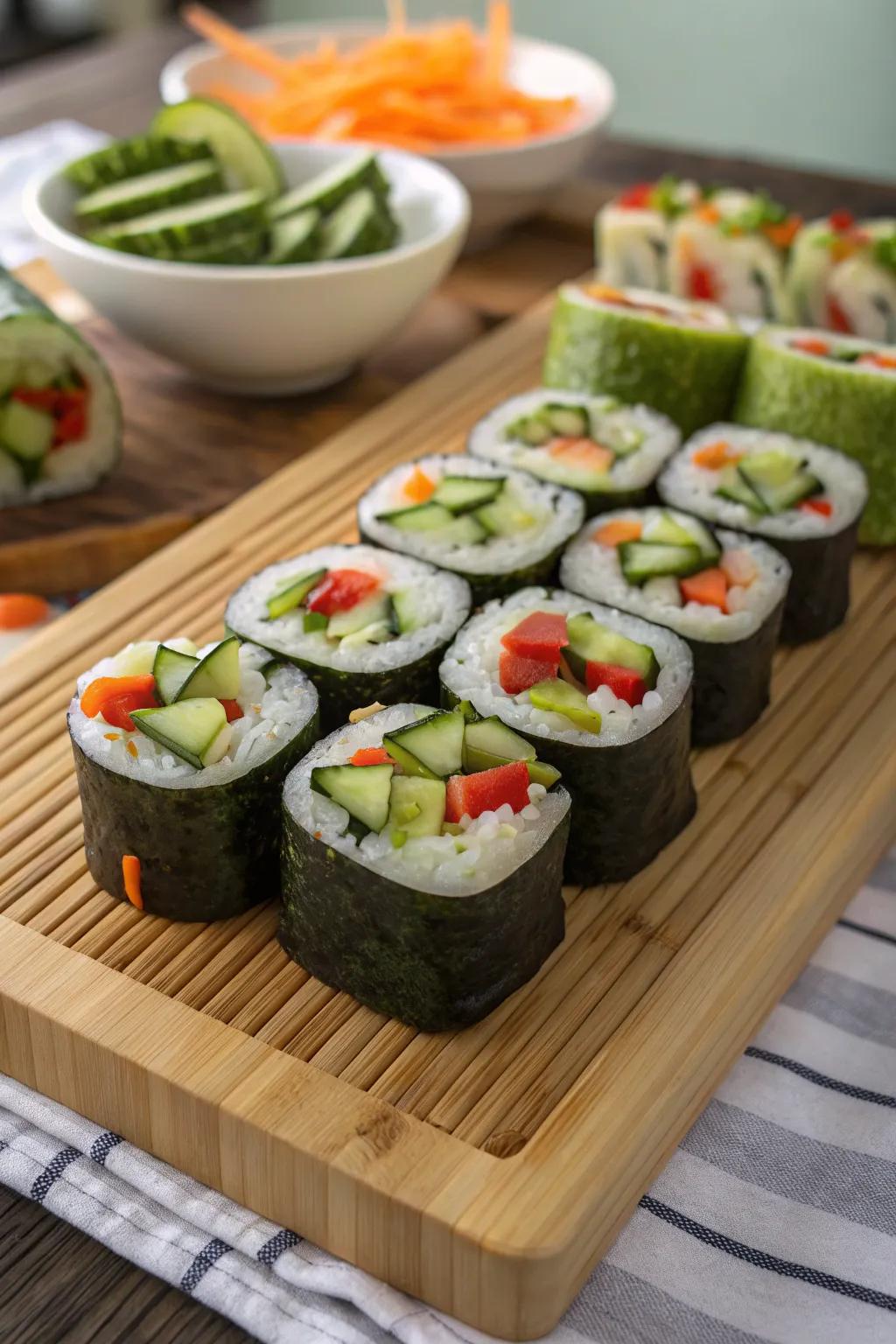 Sushi-inspired platters.