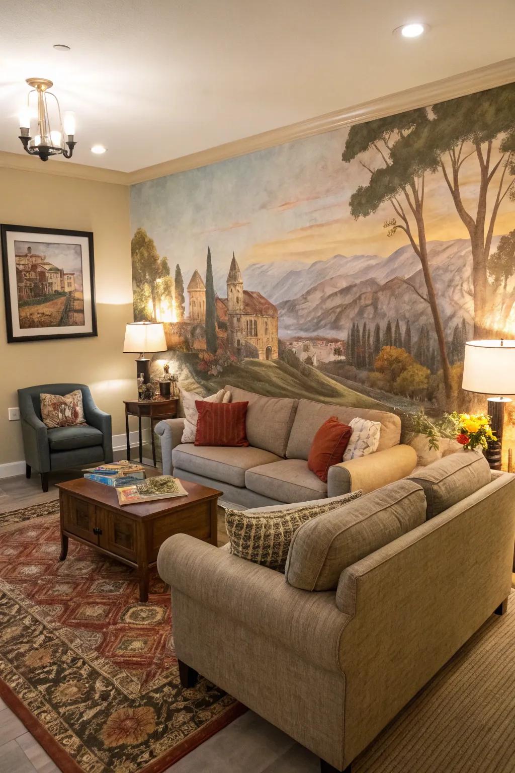 Wall murals transform spaces into breathtaking works of art.