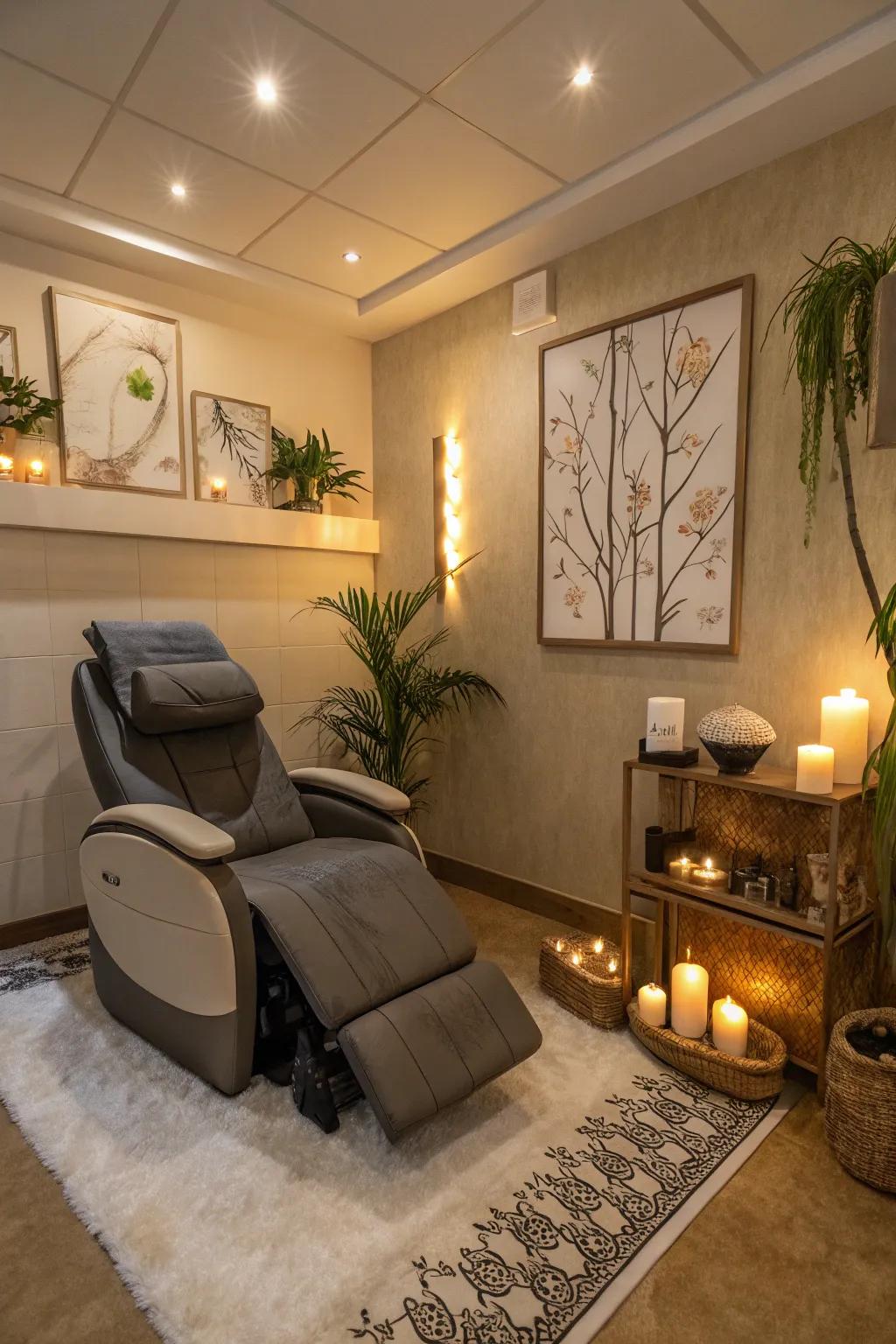 Relax and rejuvenate in a personal spa room.