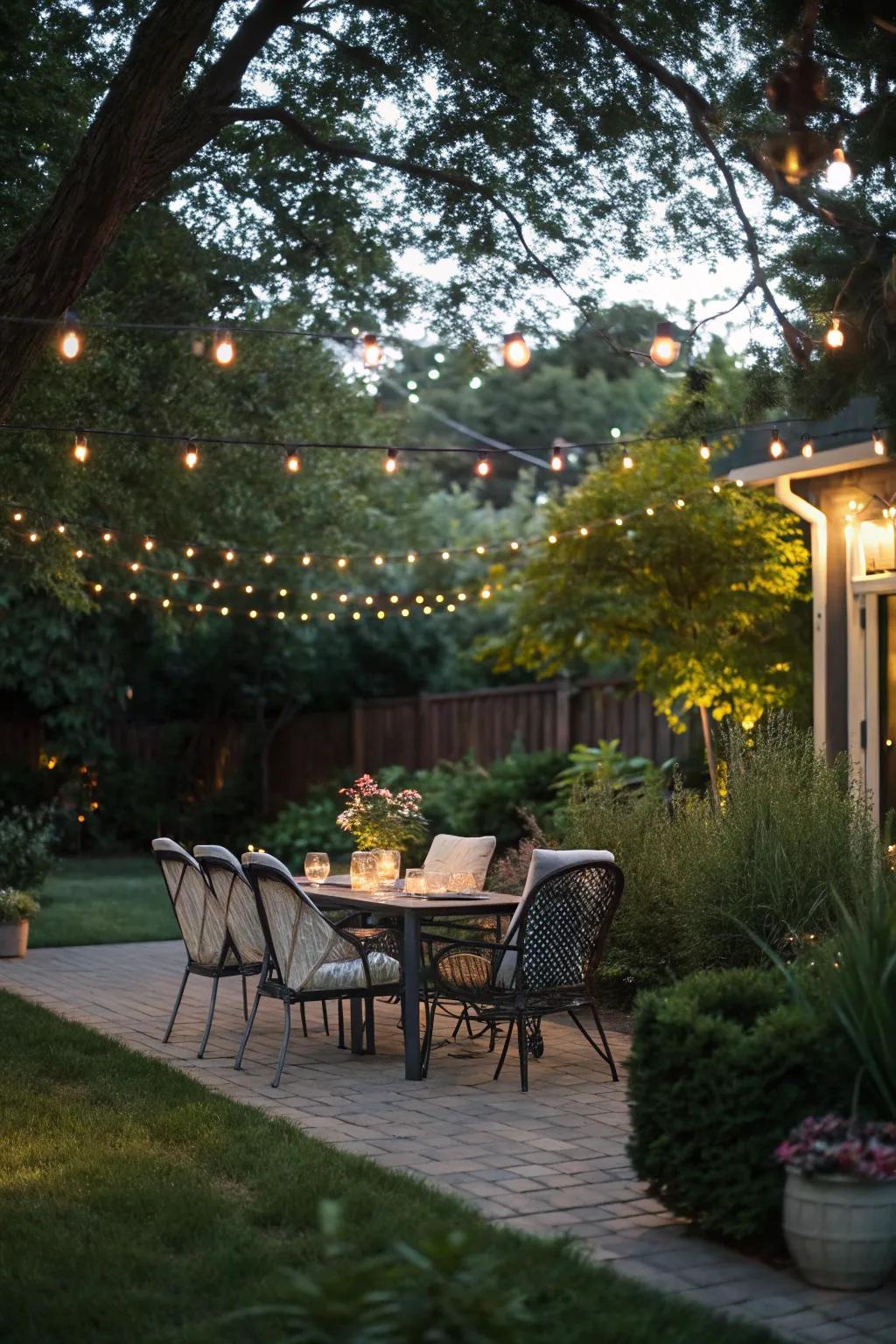 A charming dining terrace perfect for outdoor meals.