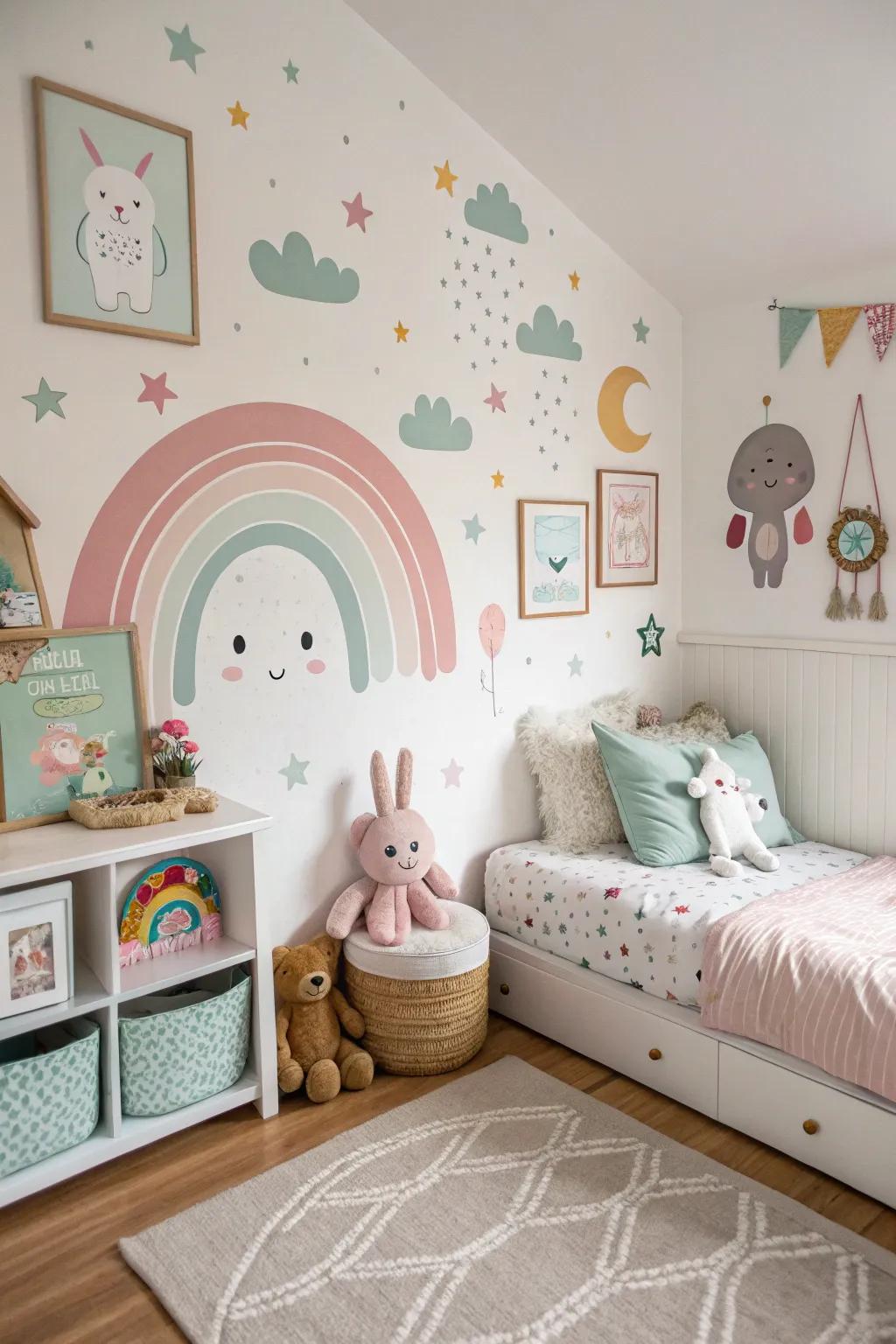 Dreamy wall art sets a dreamy tone and sparks imagination.