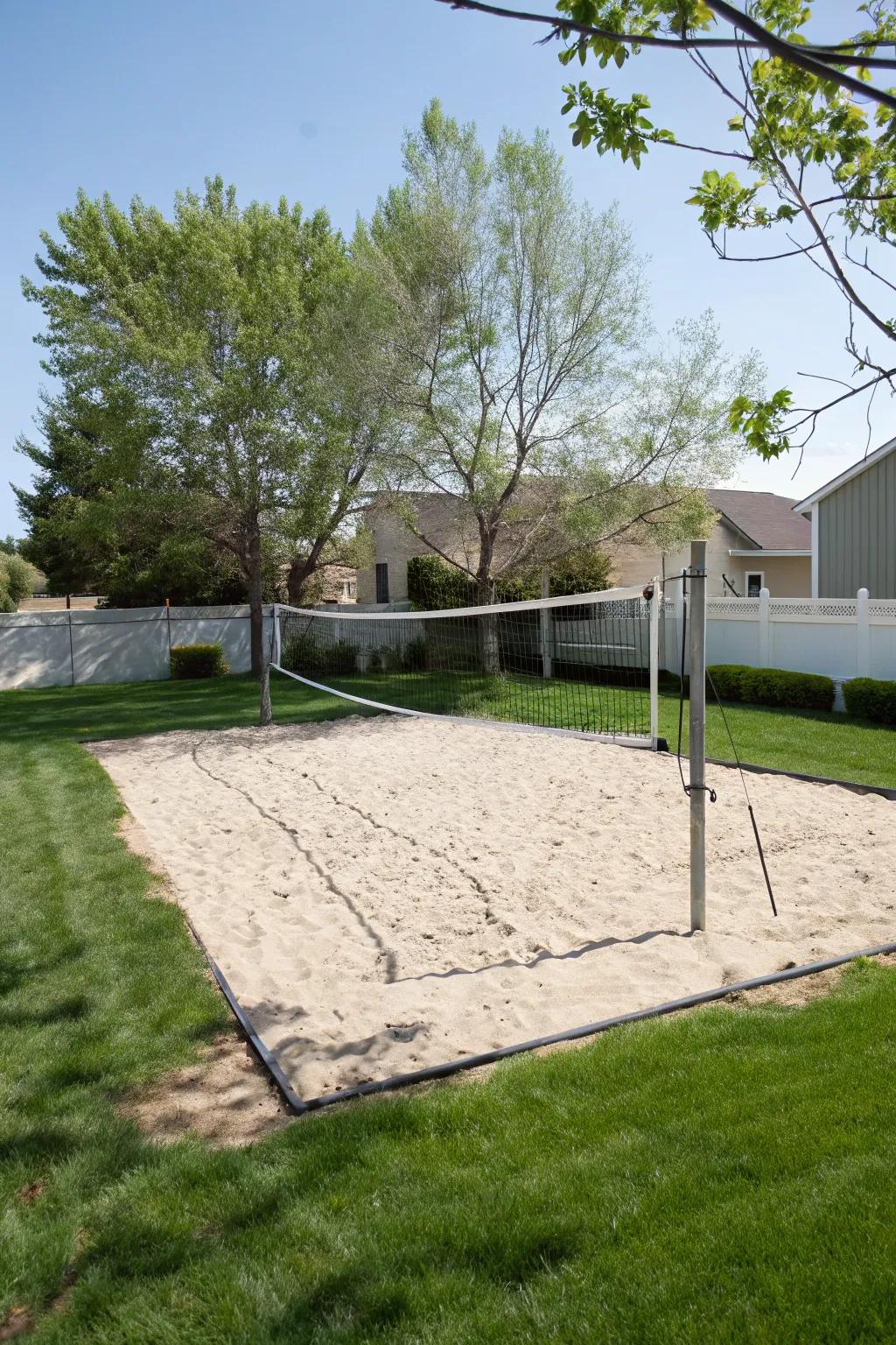 A volleyball net offers endless fun and a sporty feel.