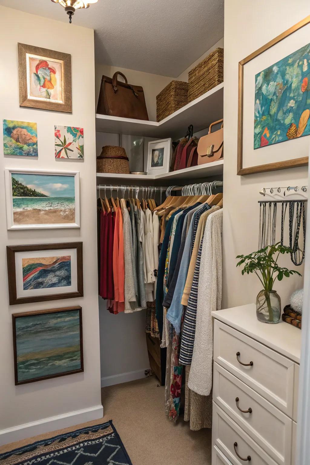 With art, your closet can show off your personality and light you up.