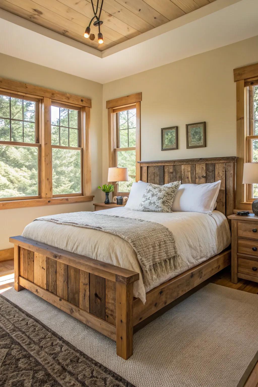 A sustainable bedroom design using eco-friendly materials and practices.