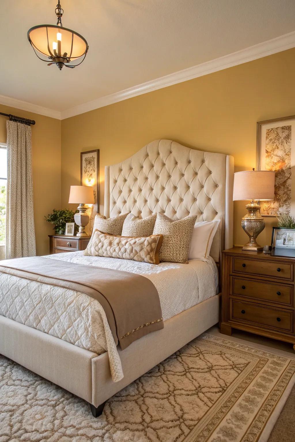 A bold headboard can define your bedroom's style.