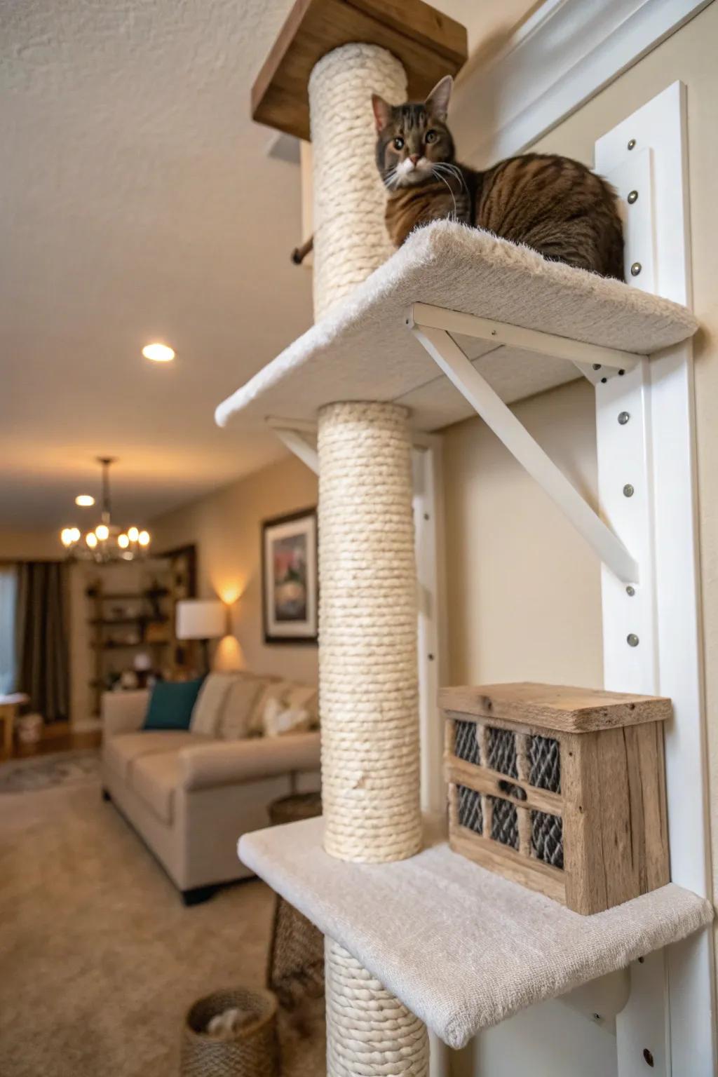 Secured installations ensure safety for playful cats.