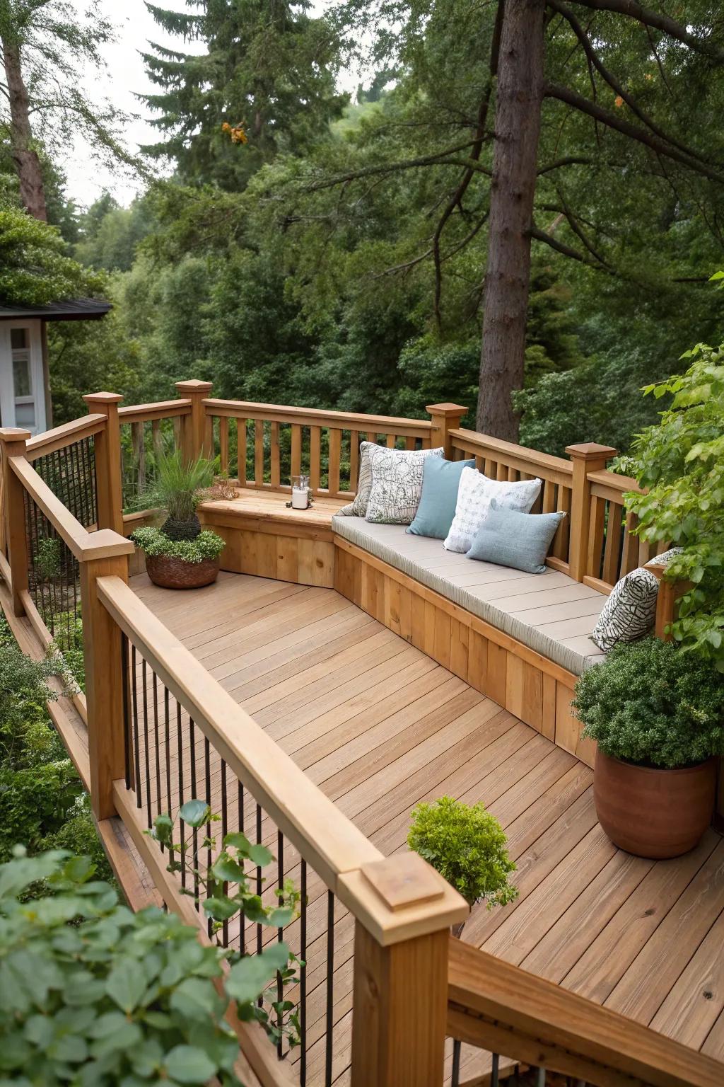 Relax in style with integrated seating.