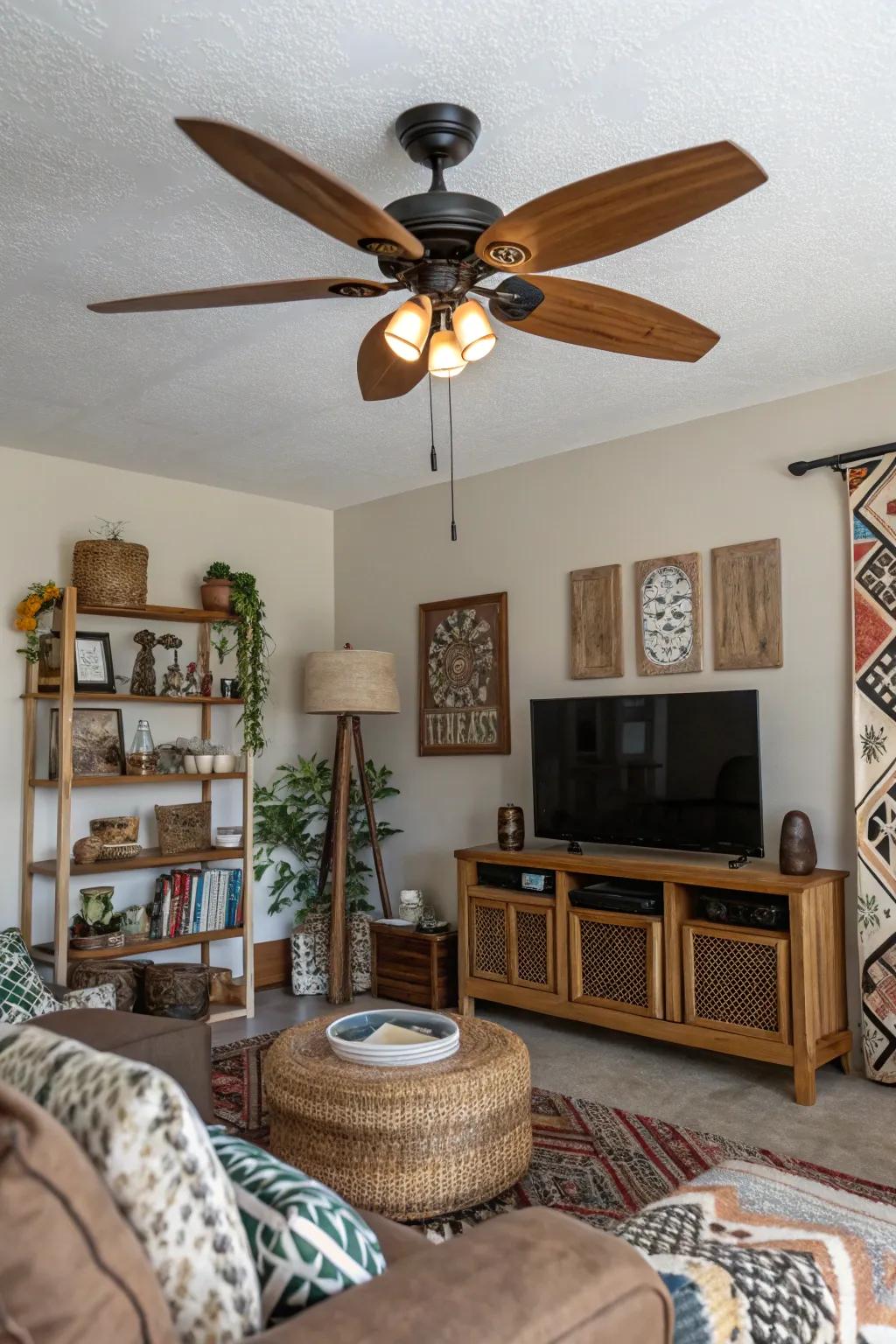 Add intrigue with an air circulator showing mixed resources.