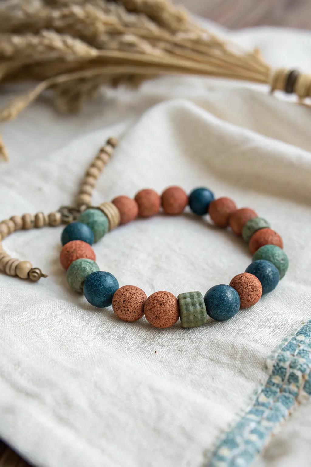Embrace sustainable style with this eco-friendly clay bead bracelet, where creativity meets conscious living.