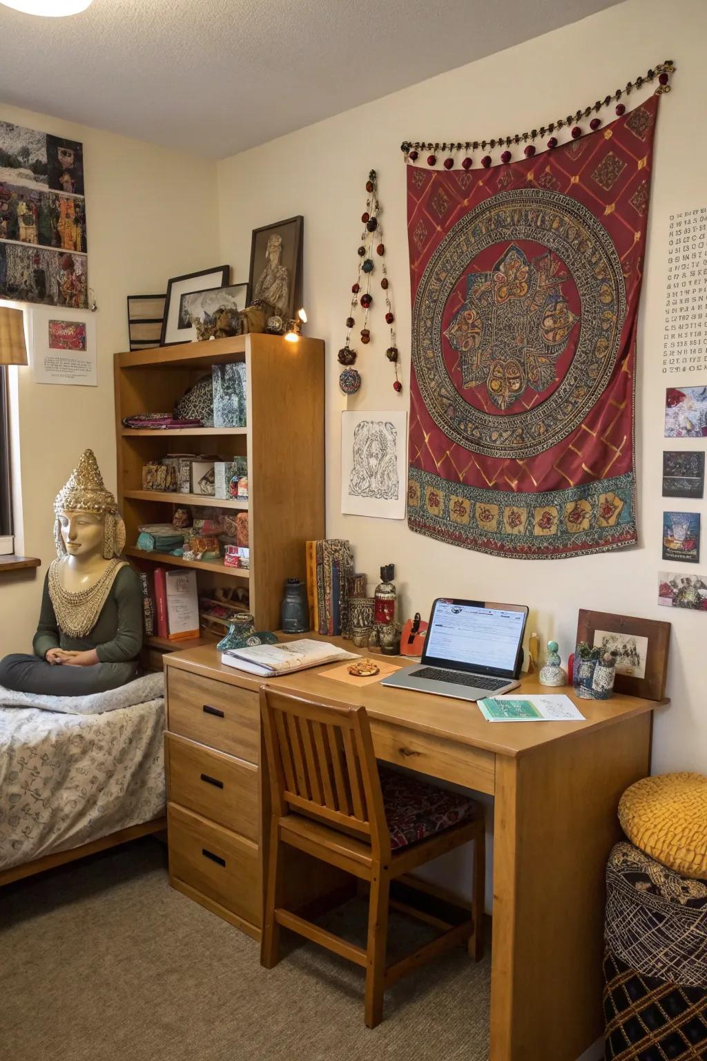 A heritage nook adds depth to your dorm.