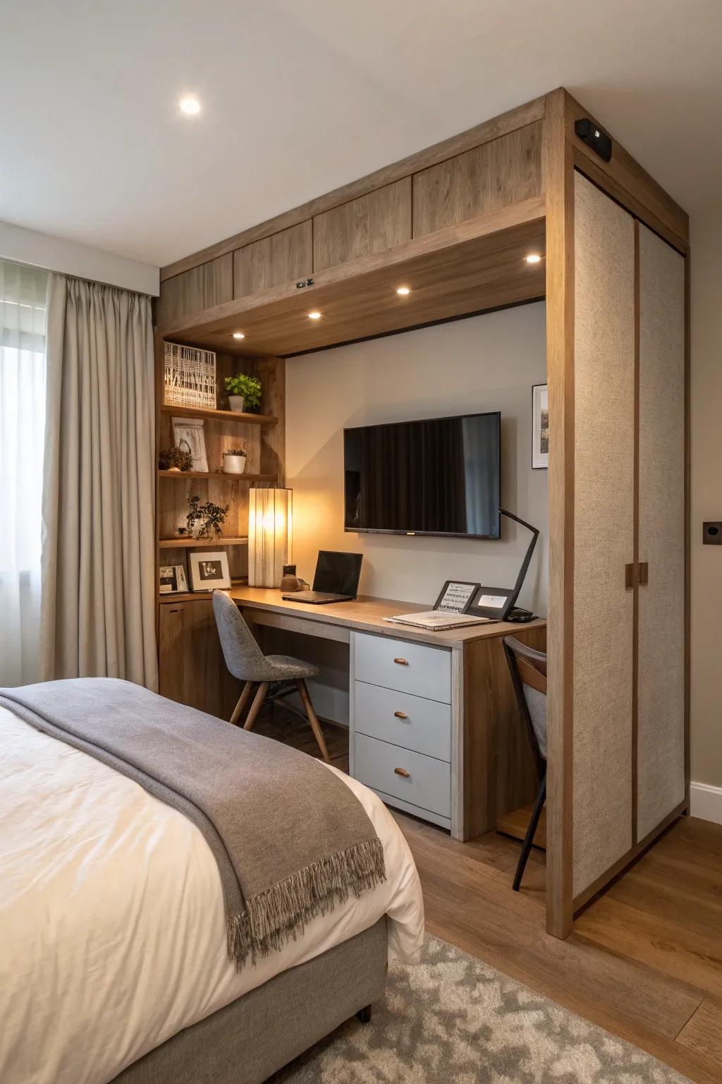 Features add surprise and innovation to the bedroom.