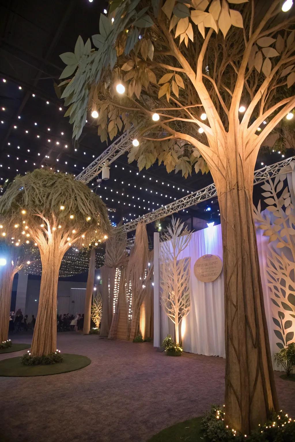 An awe-inspiring arboretum setting fashions a startling wow factor.
