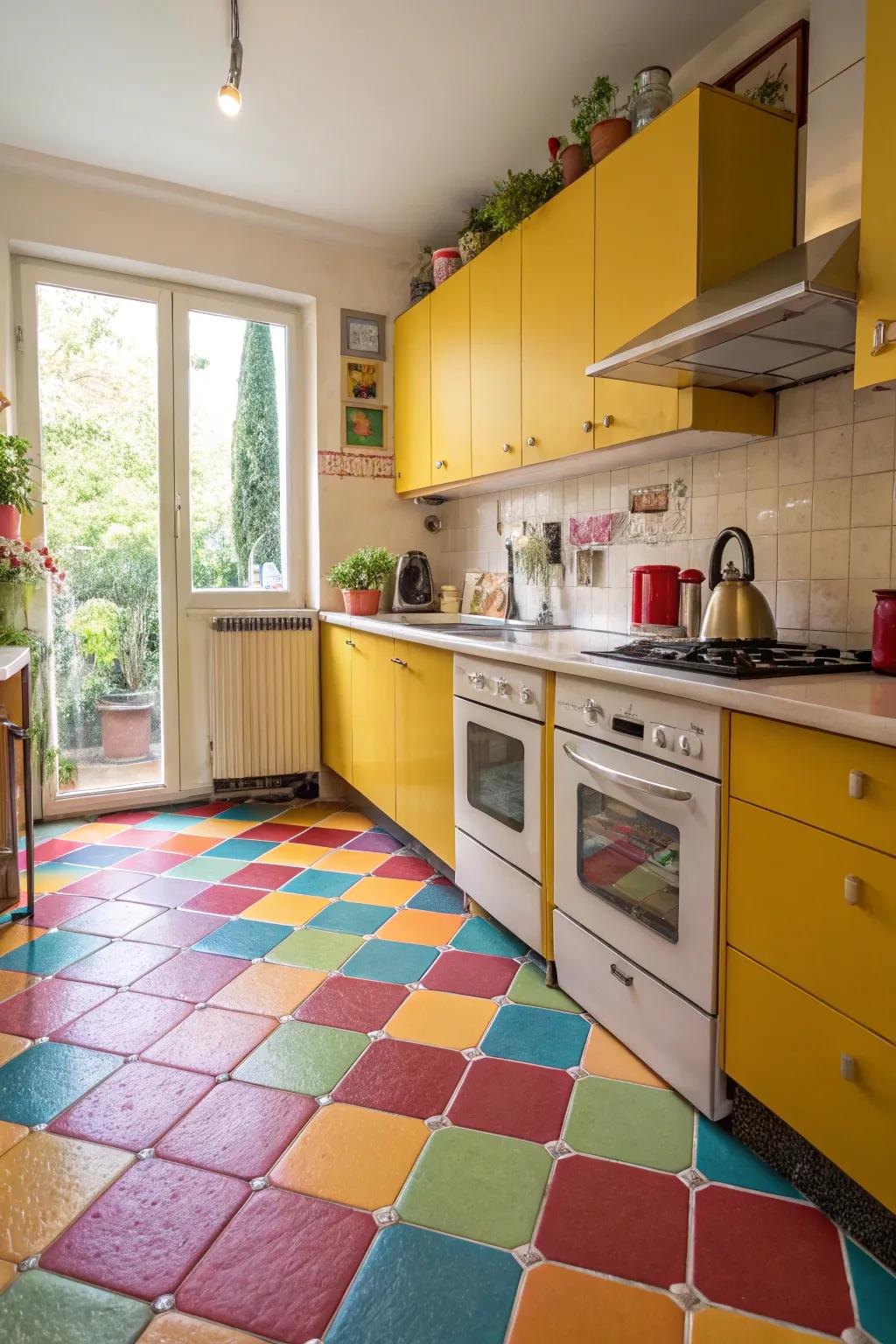 Colorful tiles add energy and style to living spaces.
