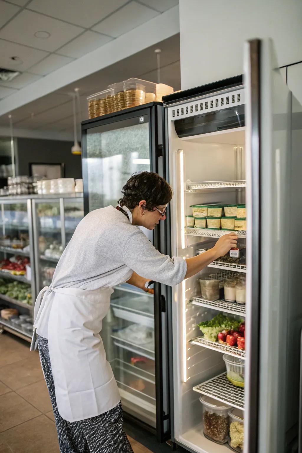 A regular inventory helps maintain a consistently organized fridge.