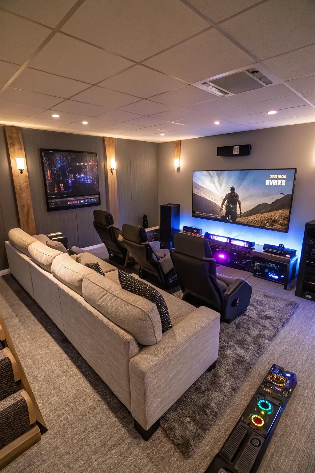 A multi-purpose center maximizes entertainment options.