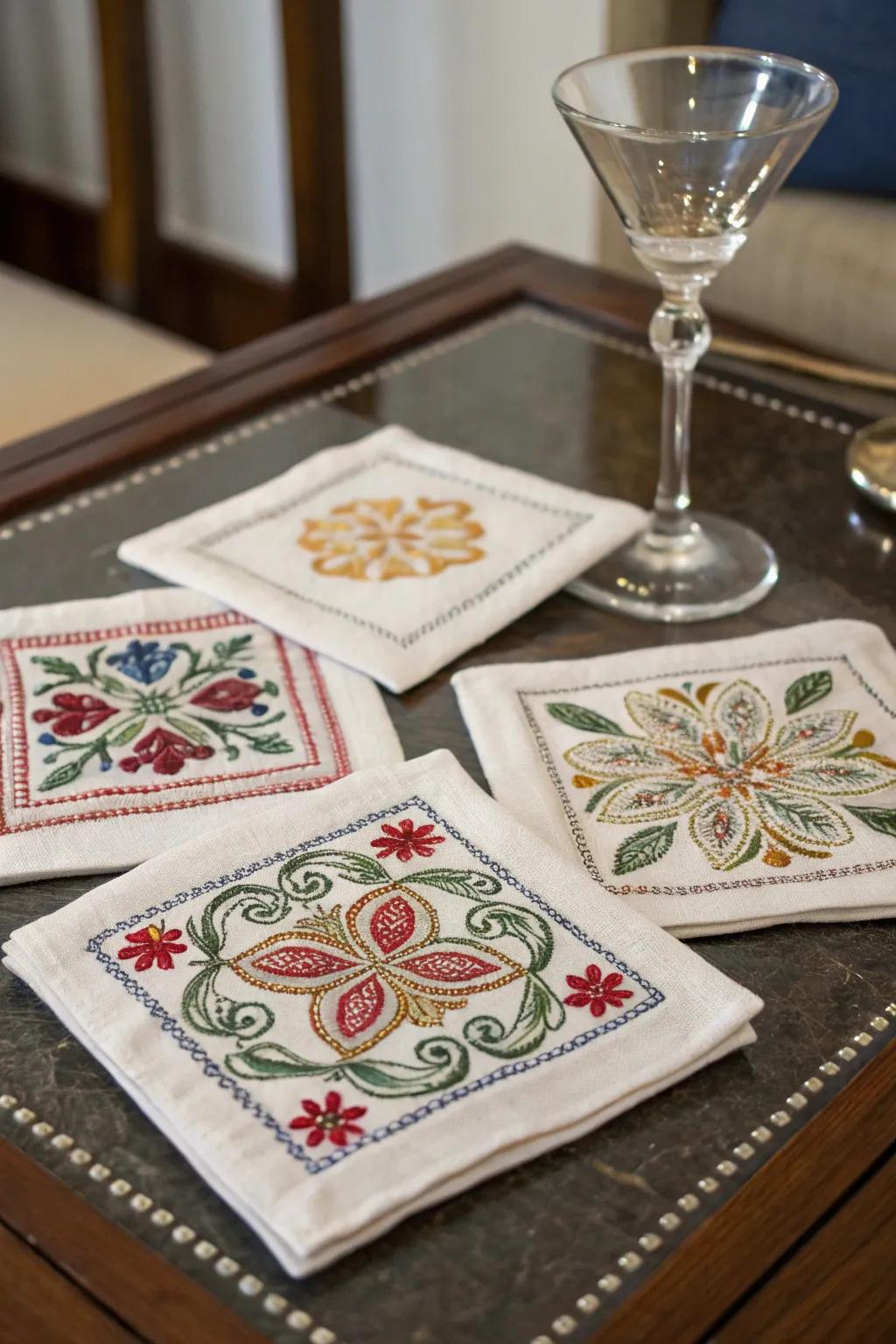 Add sophistication with handmade cocktail tissues.