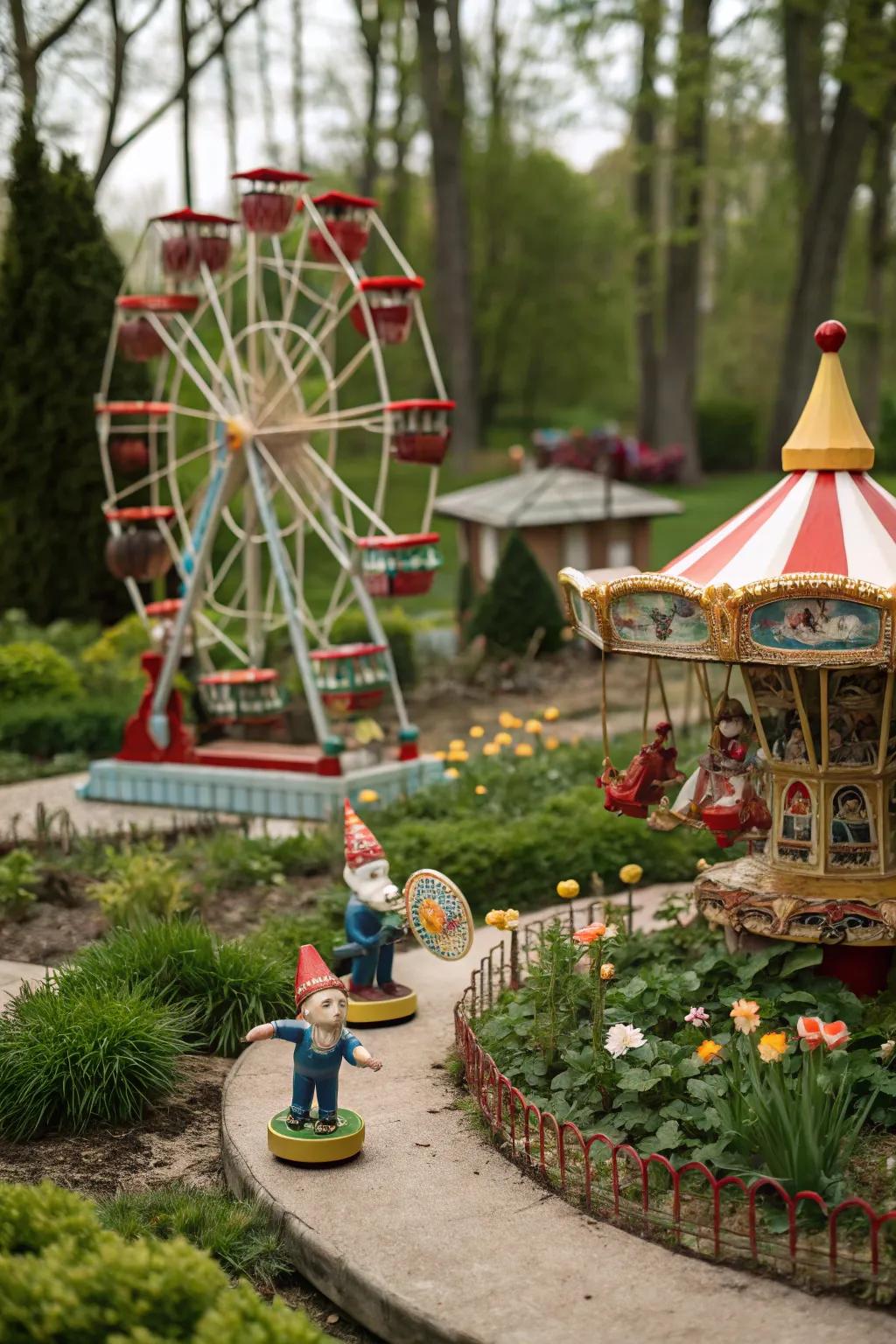 A gnome carnival brings joy and whimsy to the garden.