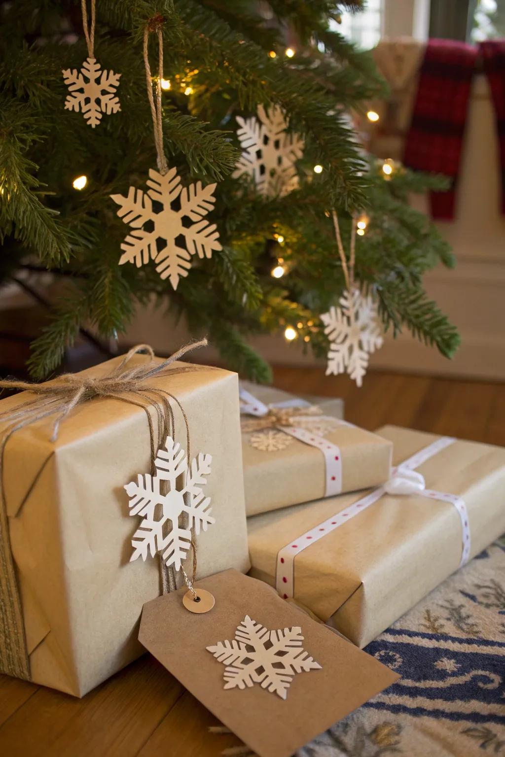 Personalize your presents through snowflake present labels.