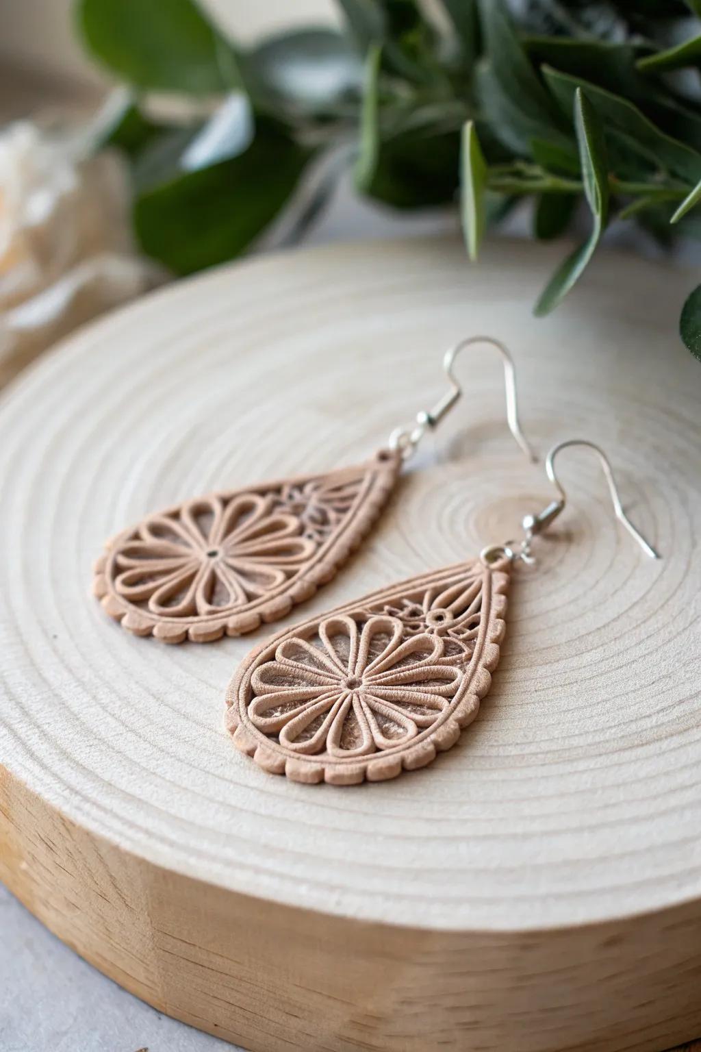 Embrace elegance with handcrafted threadwork clay earrings that blend minimalist design and boho charm.