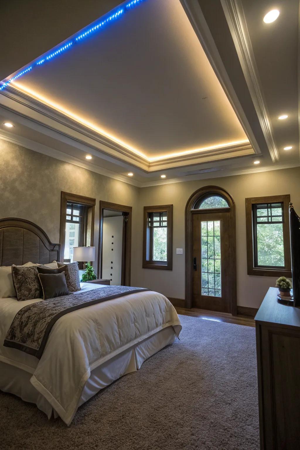 <strong><em>LED</em></strong> strips highlight architectural features.” loading=”lazy” class=”pimg”>
	</picture><figcaption><strong><em>LED</em></strong> strips highlight architectural features.</figcaption></figure>
<p>Use <strong><em>LED</em></strong> strips to draw attention to architectural details like alcoves and niches. This method draws attention to the distinctive features of your space, adding a hint of elegance and intrigue.</p>
<h3>A few relevant products:</h3>
<ul class=