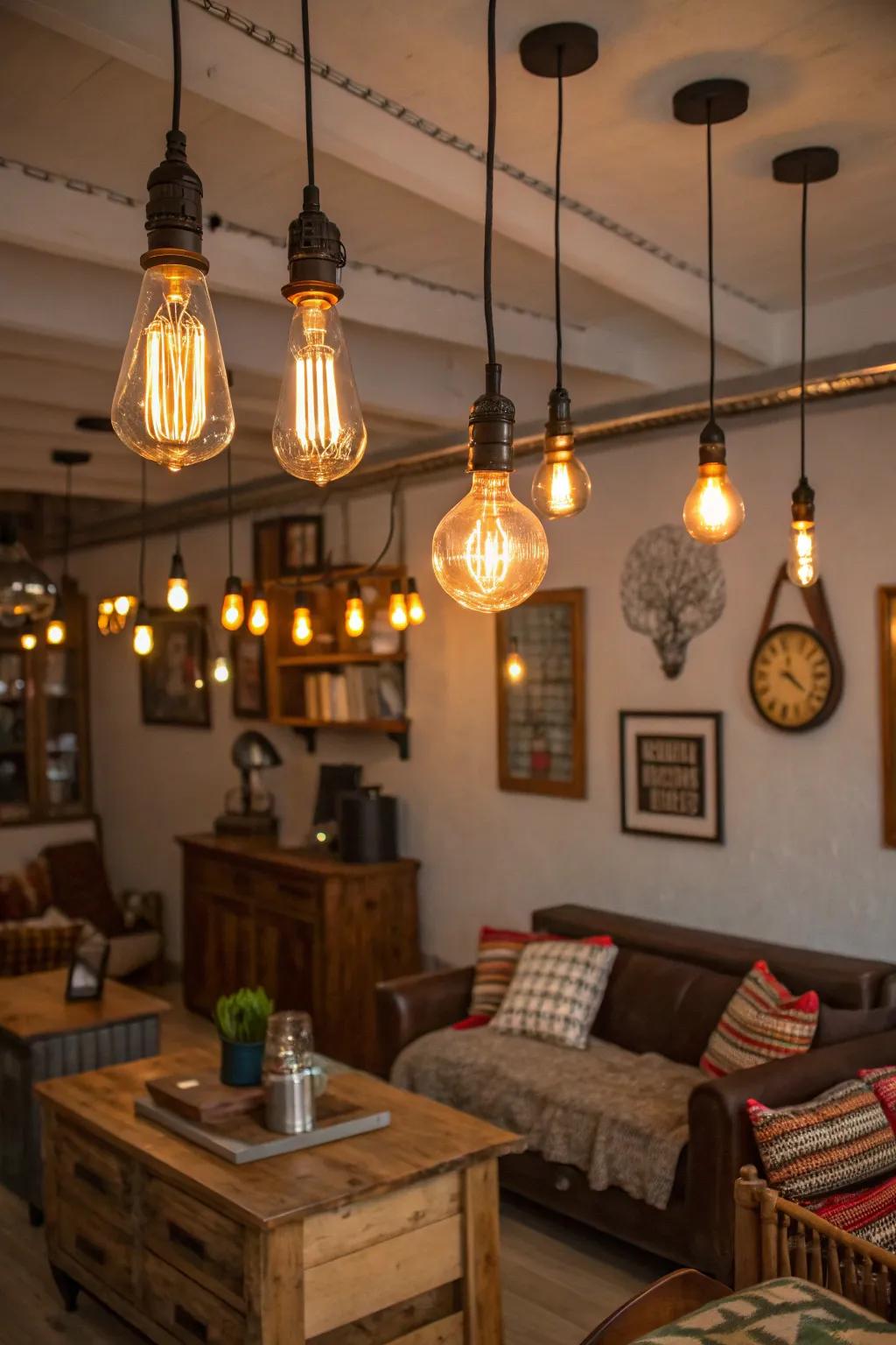 Olden spark lights integrate a nostalgic glow.